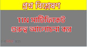 TIN সার্টিফিকেট গুরুত্ব আলোচনা কর,TIN সার্টিফিকেট-এর তাৎপর্য উল্লেখ কর,TIN সার্টিফিকেট এর গুরুত্ব