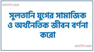 সুলতানি যুগের সামাজিক ও অর্থনৈতিক জীবন বর্ণনা করাে, সুলতানি যুগে বাংলার আর্থ-সামাজিক অবস্থার বর্ণনা দাও, দিল্লি সালতানাতের আর্থসামাজিক অবস্থা