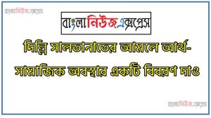 দিল্লি সালতানাতের আমলে আর্থ-সামাজিক অবস্থার একটি বিবরণ দাও, আর্থ-সামাজিক অবস্থার একটি বিবরণ দাও দিল্লি সালতানাতের আমলে