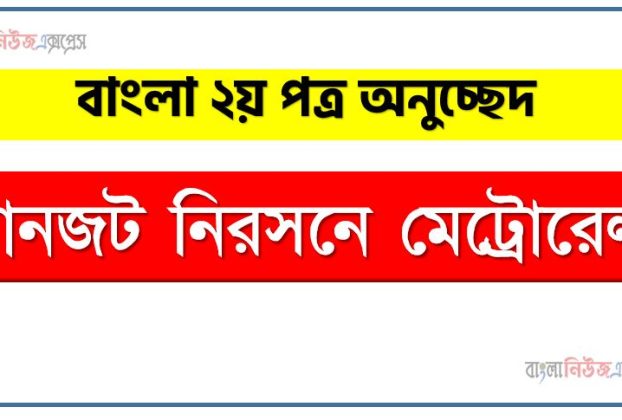 ‘যানজট নিরসনে মেট্রোরেল’ সম্পর্কে একটি অনুচ্ছেদ লিখুন, অনুচ্ছেদ লিখুন যানজট নিরসনে মেট্রোরেল
