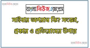 সাইবার অপরাধ কি?,সাইবার অপরাধের প্রকারভেদ,সাইবার অপরাধ প্রতিরোধের উপায়