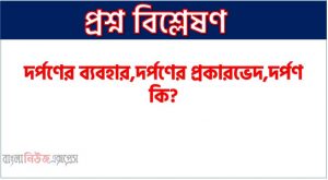 উত্তল দর্পণের ব্যবহার,অবতল দর্পণের ব্যবহার,সমতল দর্পণের ব্যবহার,দর্পণের ব্যবহার,দর্পণের প্রকারভেদ,দর্পণ কি?,