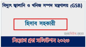 বিদ্যুৎ জ্বালানি ও খনিজ সম্পদ মন্ত্রণালয় এর হিসাব সহকারী পদের প্রশ্ন সমাধান pdf ২০২৩, GSB Accounts Assistant exam question solve 2023