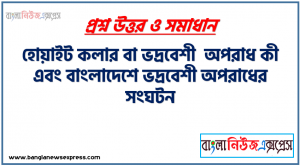 হোয়াইট কলার বা ভদ্রবেশী অপরাধ কী এবং বাংলাদেশে ভদ্রবেশী অপরাধের সংঘটন, ভদ্রবেশী অপরাধ কী?, ভদ্রবেশী অপরাধ বলতে কী বুঝ?