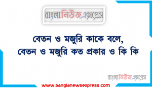 বেতন ও মজুরি কাকে বলে, বেতন ও মজুরি কত প্রকার ও কি কি,মূল বেতন কাকে বলে,মজুরি কাকে বলে