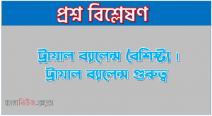 ট্রায়াল ব্যালেন্স কাকে বলে । ট্রায়াল ব্যালেন্স কত প্রকার ও কি কি । ট্রায়াল ব্যালেন্স সুবিধা ও অসুবিধা