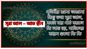 সূরা আত ত্বীন কতো বার পাঠ করলে কোন আলম ও ফজিলত, সূরা আত ত্বীন নাযিলের কারন গুলো কি কি ,কুরআন ৯৫ সূরা আল – আত ত্বীন