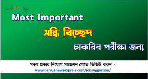 কমন সন্ধি-বিচ্ছেদ নিয়োগ পরীক্ষার জন্য-Most Important সন্ধি বিচ্ছেদ
