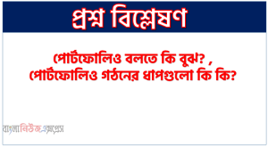 পোর্টফোলিও বা পত্রকোষ বলতে কি বুঝ?, পোর্টফোলিও গঠনের ধাপগুলো কি কি?