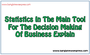 statistics in the main tool for the decision making of business explain