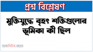 মুক্তিযুদ্ধে বৃহৎ শক্তিগুলোর ভূমিকা কী ছিল