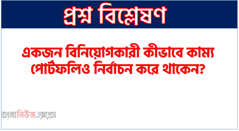 একজন বিনিয়োগকারী কীভাবে কাম্য পোর্টফলিও নির্বাচন করে থাকেন?, যেভাবে কাম্য পোর্টফলিও নির্বাচন করে থাকেন?,