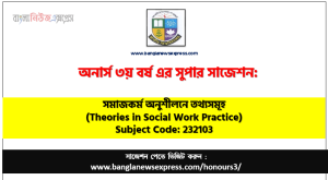 অনার্স ৩য় বর্ষের সমাজকর্ম অনুশীলনে তথ্যসমূহ সাজেশন