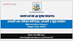 অনার্স ৪র্থ বর্ষের এসএমই এবং মাইক্রো ফাইন্যান্স সাজেশন