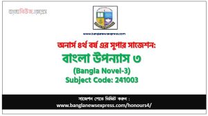 Honors 4th Year Bangla Novel-3 Suggestion