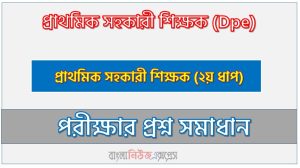 প্রাথমিক সহকারী শিক্ষক (২য় ধাপ) এর সহকারী শিক্ষক পদের প্রশ্ন সমাধান pdf ২০২৪