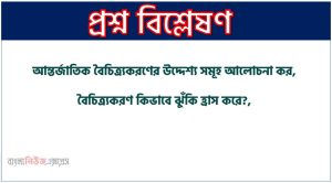 আন্তর্জাতিক বৈচিত্র্যকরণের উদ্দেশ্য সমূহ আলোচনা কর,বৈচিত্র্যকরণ কিভাবে ঝুঁকি হ্রাস করে?