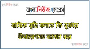 বার্ষিক বৃত্তি বলতে কি বুঝায় উদাহরণসহ ব্যাখ্যা কর