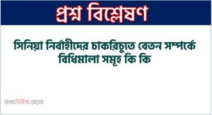 সিনিয়া নির্বাহীদের চাকরিচ্যুত বেতন সম্পর্কে বিধিমালা সমূহ কি কি