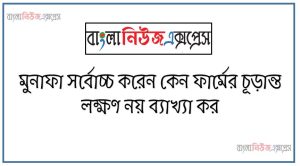 মুনাফা সর্বোচ্চ করেন কেন ফার্মের চূড়ান্ত লক্ষণ নয় ব্যাখ্যা কর