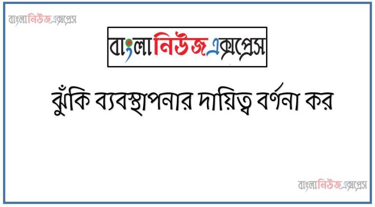 ঝুঁকি ব্যবস্থাপনার দায়িত্ব বর্ণনা কর