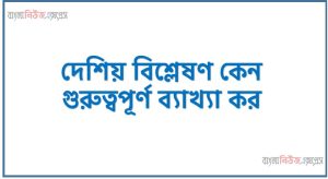 দেশিয় বিশ্লেষণ কেন গুরুত্বপূর্ণ ব্যাখ্যা কর