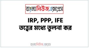 IRP, PPP, IFE তত্ত্বের মধ্যে তুলনা কর, IRP কি ও কাকে বলে , PPP কি ও কাকে বলে , IFE কি ও কাকে বলে,