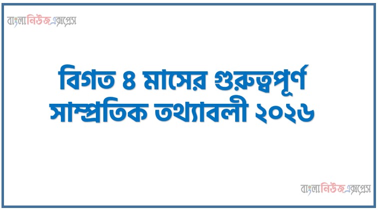 বিগত ৪ মাসের গুরুত্বপূর্ণ সাম্প্রতিক তথ্যাবলী ২০২৬
