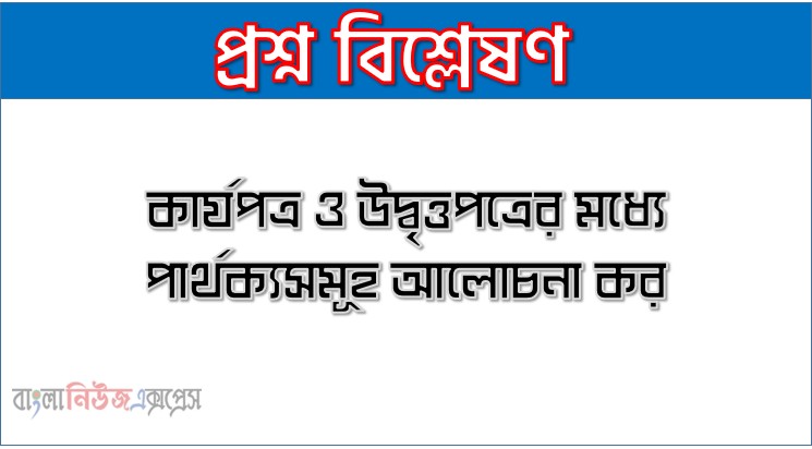 Home 22 কার্যপত্র ও উদ্বৃত্তপত্রের মধ্যে পার্থক্যসমূহ আলোচনা কর, কার্যপত্র ও উদ্বৃত্তপত্রের মাঝের অমিলগুলো লেখ।