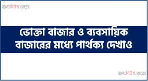 ভোক্তা বাজার ও ব্যবসায়িক বাজারের মধ্যে পার্থক্য দেখাও