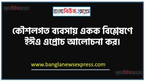কৌশলগত ব্যবসায় একক বিশ্লেষণে ইঈএ এপ্রোচ আলোচনা কর