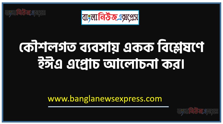 কৌশলগত ব্যবসায় একক বিশ্লেষণে ইঈএ এপ্রোচ আলোচনা কর