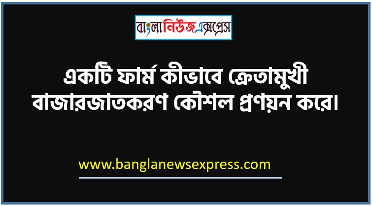একটি ফার্ম কীভাবে ক্রেতামুখী বাজারজাতকরণ কৌশল প্রণয়ন করে, কোম্পানিব্যাপী রণকৌশলগত পরিকল্পনা এবং এর চারটি ধাপ ব্যাখ্যা কর